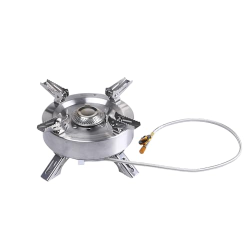 Fire-Maple Saturn Fogão a gás para campismo de alta potência, 4400 W-11000 W com duplo pré-aquecedor, queimador de gás dividido dobrável, parafuso a gás portátil para cozinhar com estojo de transporte