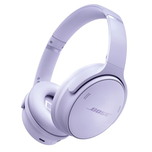 Bose QuietComfort Headphones, auriculares sem fios com cancelamento de ruído, auriculares de diadema com Bluetooth, microfone e cabo com autonomia de até 24 horas, lilás claro - edição limitada