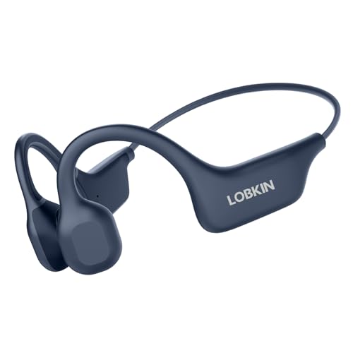 LOBKIN Auriculares condução oséia, Open Ear auriculares desportivos Bluetooth 5.3, capacetes óculos sem fios IPX5 impermeáveis para fitness, corrida, condução