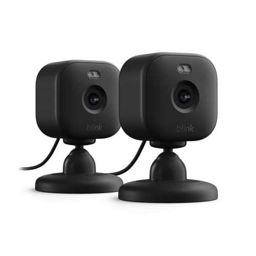 Blink Mini 2 | Cámara de vigilancia interior compacta, HD con enchufe, visión nocturna en color, foco integrado, audio bidireccional, detección de movimiento, compatible con Alexa | 2 cámaras (negro)