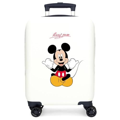Disney Maleta Infantil Rígida Cierre de combinación Lateral 4 Ruedas Equipaje de Mano está Fabricada en ABS, un Material rígido y Ligero.