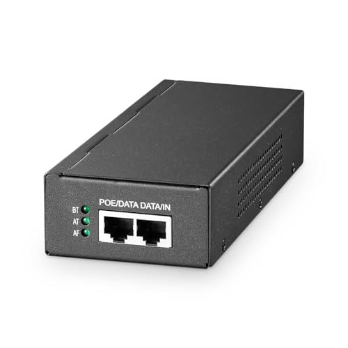 YuLinca Injetor PoE 10G, adaptador PoE 802.3af/at/bt Power Over Ethernet, adaptador PoE 10G/5G/1G, adaptador não PoE a PoE, Plug & Play, distância até 100 metros