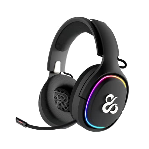 NEWSKILL Aton Black Auriculares Gaming sem fios | 2,4 Ghz | Bluetooth 5.0