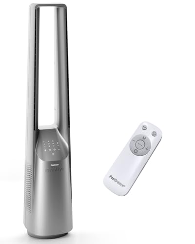 Pro Breeze Ventoinha de torre silenciosa sem pás de 101 cm, com 6 velocidades e controlo remoto, oscilação de 60º, 5 modos, temporizador, ventilador grande e portátil para casa e escritório
