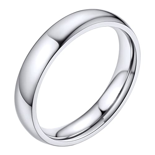 Bestyle Anéis homem 4 mm anéis de aço inoxidável mulher anéis para casais anéis de noivado tamanho 14,5 - 27,5