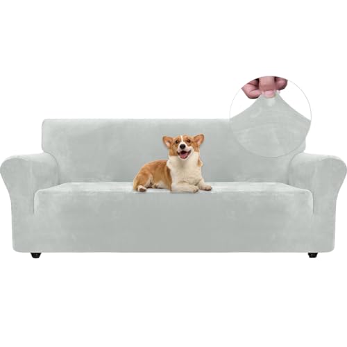 Ystyle Capa para sofá de 3 lugares, capas para sofá de veludo, capas ajustáveis para sofá, cobertura elástica, protetor sofá gatos riscos e cães animais de estimação, capa para sofá com apoios de