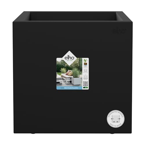 Elho Vivo Next Square 40 Jardineira para interior e exterior, Ø 39,0 x H 37,9 cm, preto/Living Black