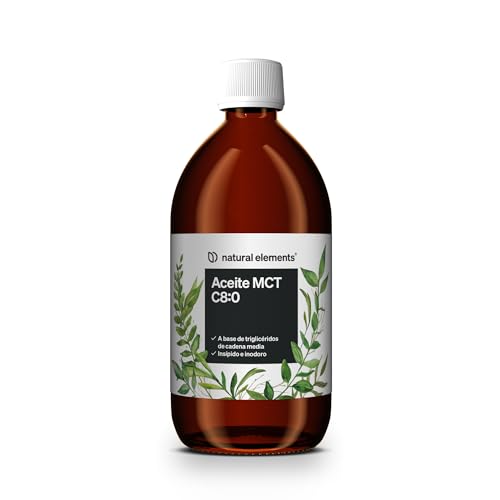 Óleo MCT, 500 ml, ácido caprílico C8, óleo de coco 100% – sabor e odor neutros, vegano, sem aditivos desnecessários
