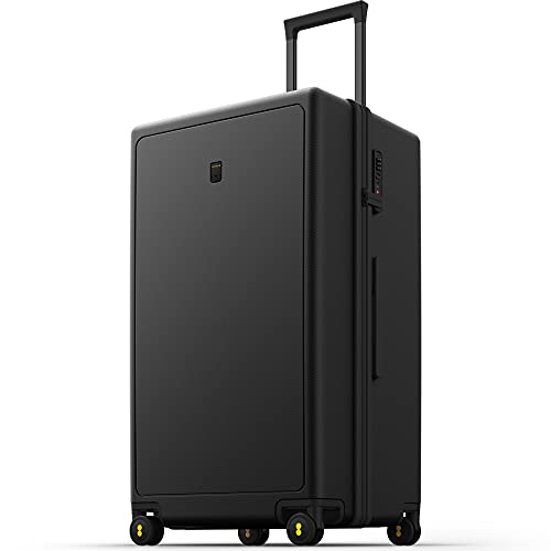 LEVEL8 Mala de cabine elegante micro diamante textura design 100% PC malas de viagem Trolley rígida bagagem de mão com 4 rodas duplas giratórias e fechadura TSA, Preto, XL(75*42*34CM,99L), Negócios
