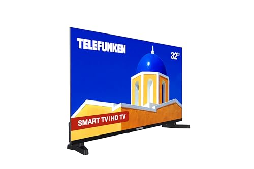 Telefunken 32DTHV735 Smart TV, HD de 32 polegadas, 2025, HDR, 1366 x 768, design sem molduras, áudio Dolby