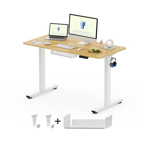 FLEXISPOT EG1 Mesa de pé com placa (bordo, 120 x 60 x 1,6 cm), Standing Desk, secretária elétrica computador mesa Gaming ajustável em altura com tecla de 2 opções memória automática inteligente