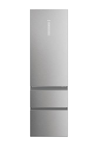 Haier 3D 60 Series 5 HTW5620ENMG - Frigorífico Combinado, gavetas Direct Access, conexão WIFI, motor Inverter, My Zone, gaveta Humidity Zone, total sem rost, largura 60 cm, 414 L, iluminação LED, Inox