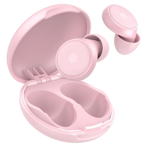 Tampões para os ouvidos para dormir, 45 dB, reutilizáveis, proteção auditiva, com redução de ruído, tampões para os ouvidos para dormir, cor rosa
