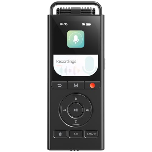 MECHEN Gravador de voz digital de 144 GB, gravador ativado por voz com tempo de gravação de 10.000 h, áudio HD de 3072 Kbps, redução de ruído, modo antes da senha e reprodução de