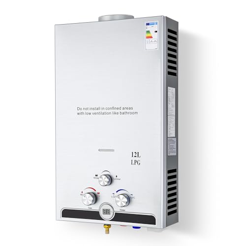 CO-Z 12 l aquecedor de água butano aquecedor de água LPG instantâneo, certificado CE, aquecedor de água a gás líquido de óleo sem tanque (12 l)