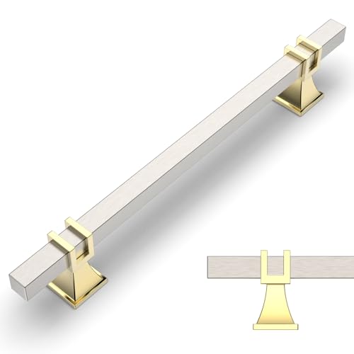 Amerdeco 10 peças puxadores cozinha 160 mm puxadores armários ouro prata puxador porta puxadores gavetas de móveis UK0003