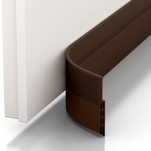 Vellure® Burlete porta de entrada contra correntes de ar - novo tapa-choques porta exterior autocolante (rápido e simples) insonorização, proteção contra o frio e selado (1 x castanho)