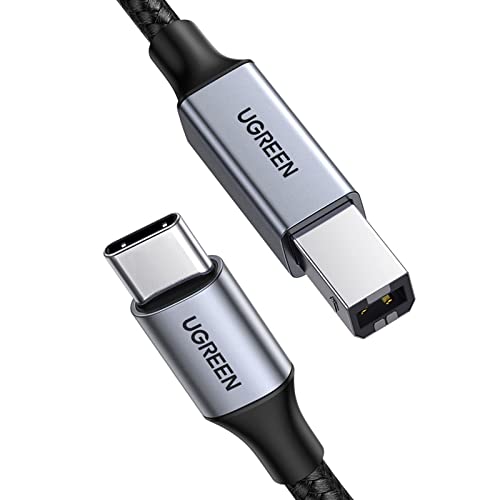 UGREEN Cabo de impressora USB C a Tipo B 2.0, compatível com MacBook Pro, iPad, ASUS, HP, Epson, Brother, Lexmark, Canon (2 metros)