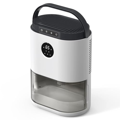 CONOPUPlus Deshumidificador 2300 ml, desumidificadores de humidade, sensor de ecrã, temporizador de 48 H, luzes de 7 cores, descongelação automática, modo de sono, desumidificador para quarto, casa de