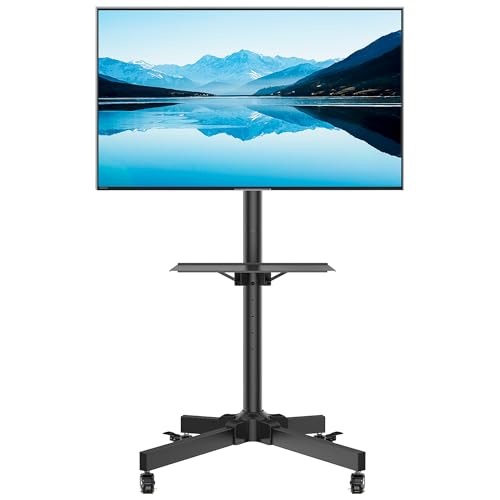 BONTEC Suporte para televisão de chão com rodas do carro, suporte para ecrãs de 23 - 60 polegadas, Plasma/LCD/LED, com carga máxima. 25 kg
