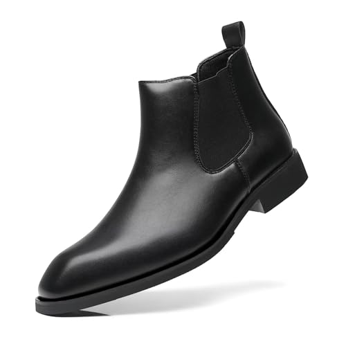 SANNAX Sapatos de homem botas Chelsea elegante vintage botas de tornozelo de negócios de alto casual botas de homem mocassins formais