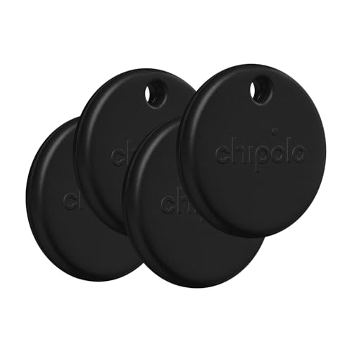 Chipolo Pop Tracker Tag - Colorido, compatível, rastreador Bluetooth forte com chamada para o seu telemóvel e alerta fora de alcance, funciona com Apple Find My ou Google Find My Device - 4 Pack