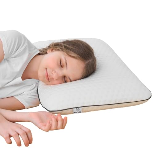 SIKAINI Almofada para menina: almofada ergonómica juvenil com espuma viscoelástica, 40 x 60 cm, ideal para mulher. Almofada para um sono reparador, inclui fronha de almofada