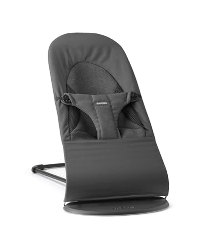 BabyBjörn Rede de balanço suave, tecido/camisola, tri-tecido, cinzento-escuro