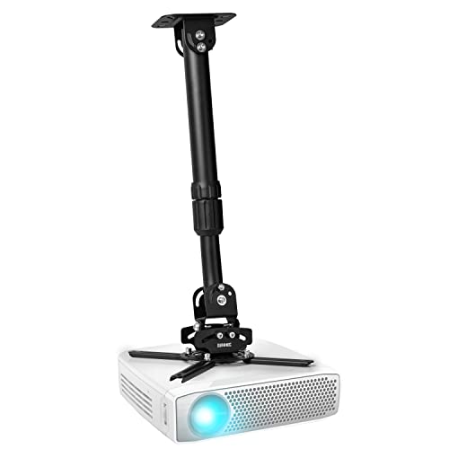 Duronic PB04XL Suporte para projetor de teto e parede, universal e articulado | vara extensível, carga máxima de 13,6 kg, preto, ideal para jogos de cinema em casa, apresentações
