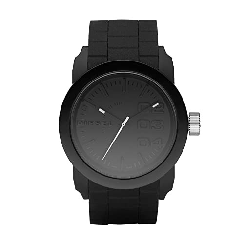 Diesel Reloj Double Down para Hombre, Movimiento de Cuarzo con Correa de Silicona