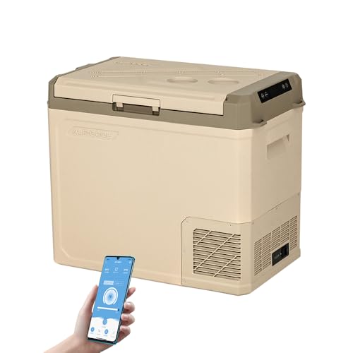 Alpicool GE50 50L Geladeira portátil elétrica frigorífico de carro 12 V 24 V mini frigorífico CA 220 V para casa, campismo, viagens, carro, 20 ºC a 20 °C