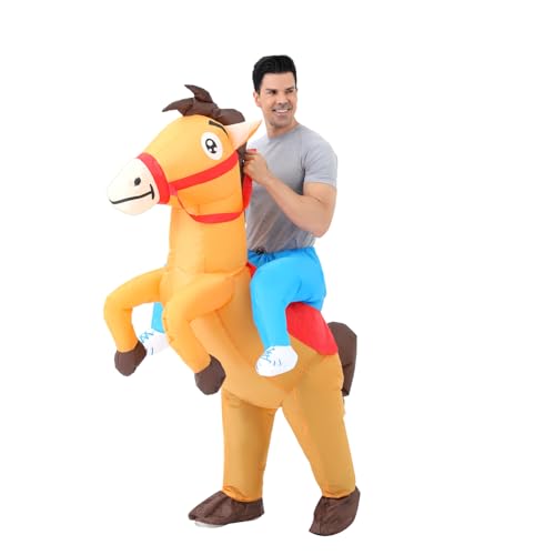 FXICH Fantasia de cavalo insuflável para adultos, 150 a 190 cm, fantasia de cavalo insuflável, fantasia de animais divertida, fantasia divertida