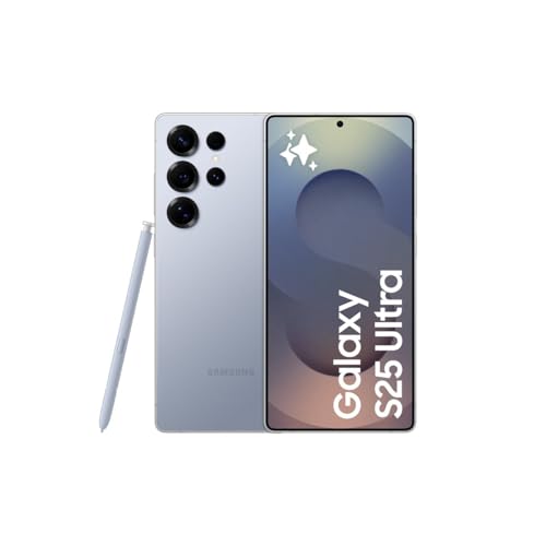 Samsung Galaxy S25 Ultra 1TB Telemóvel com IA, Galaxy AI, 12 GB RAM, câmara 200 MP, Dual SIM, IP68, garantia do fabricante 3 anos + 1 ano extra, titânio azul (versão espanhola)