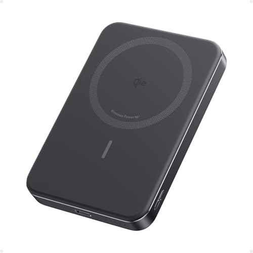 Anker MagGo Power Bank, bateria magnética ultrafina de 10000 mAh, certificado Qi2, carregador portátil de 15 W, carregador compatível com MagSafe, design ergonómico, apenas para iPhone 15/14/13/12