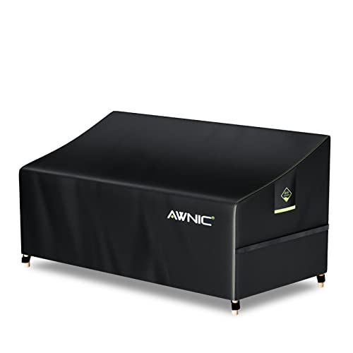 AWNIC Capa sofá exterior impermeável 2 lugares capa de móveis de jardim impermeável resistente a raios UV e ao desgaste cobertura sofá 420D poliéster capa de poltrona terraço 160 x 85 x 61/71 cm