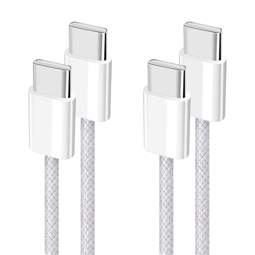 YISH Cabo USB C a USB C carregamento rápido: 60 W PD cabo USB tipo C carregamento rápido trançado nylon de dados carregador de telefone tipo C para iPhone 16 15 Pro Max Samsung Galaxy S24 S23 iPad