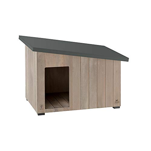Ferplast Casa para exteriores, casa para cães Argo 60 de madeira FSC com pintura não tóxica, resistente a raios U.V.