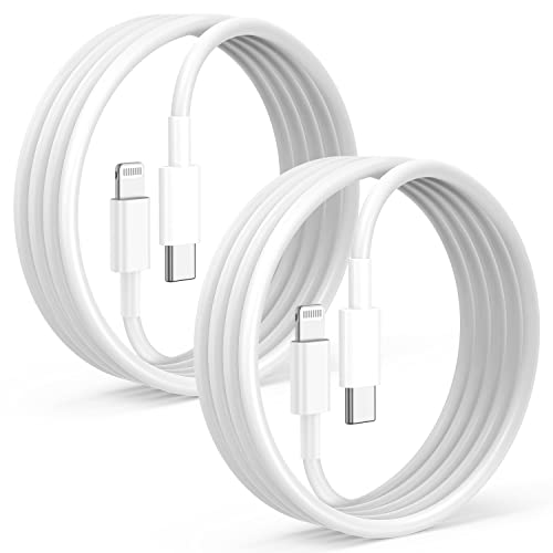 Embalagem de 2 cabos de carregamento rápido para iPhone de 2 m [certificado Apple MFi], USB tipo C para Lightning cabo de carregamento para Apple iPhone 14 13 12 Pro XR XS MAX X 8 Plus