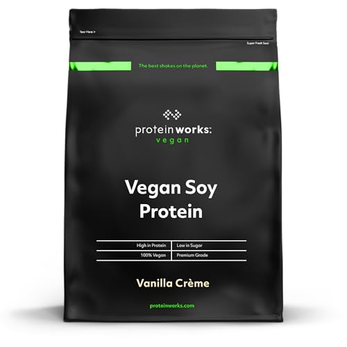 THE PROTEIN WORKS Proteína de soja 90 (isolada) | Creme Alla | 100% vegano | procedente de fontes sustentáveis, baixo em gordura, baunilha, 1000 gramas