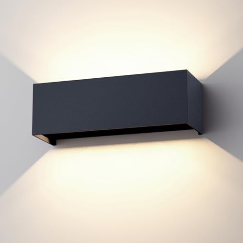 Klighten 30 W Aplique de parede interior / exterior, aplique de exterior 4000 K candeeiros de parede exterior de LED com ângulo de feixe ajustável aplique de parede IP65, antracite
