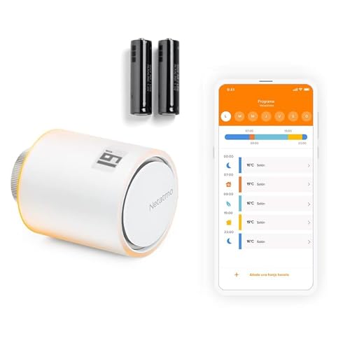 Netatmo Válvulas térmicas WiFi inteligente, controlo remoto, economia de energia, módulo adicional para termóstato inteligente e para embalagem para aquecimento coletivo, Nav -AMZ