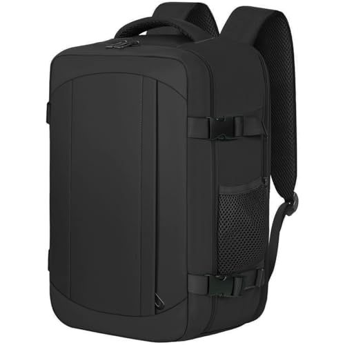 Ltemziiy Mochila viagem cabine avion 40 x 20 x 25 para Ryanair, mala de bagagem de mão mochila de cabine Travel Backpack tamanho 20 L, Preto, 40 x 20 x 25, Casual