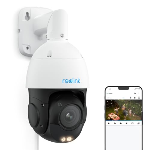Reolink PoE 4K Câmara de vigilância exterior PTZ, 5X Zoom ótico 3D, 360°/90° Pan & Tilt, auto-rastreamento, áudio bidirecional, deteção pessoa/veículo / animal, visão noturna a cores, RLC-823S11 12