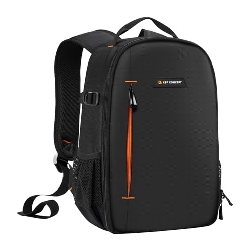 K&F Concept Mochila para câmara, 10 l portátil pequena mochila para câmara impermeável leve e compacta abertura de 180 ° mala para câmara DSLR SLR
