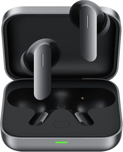 realme Buds Air 7 auriculares sem fios, 6 microfones com cancelamento de ruído e altifalante de 12,44 mm, 52H tempo de reprodução, auriculares sem fios Bluetooth 5.4 impermeáveis IP55, preto