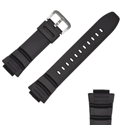Correia de relógio compatível com Casio AE-2000W AE-2100W WV-200 MCW-100H W-S220 AE-2000/2100 Ref CRAE2000-10302043, Preto, 16 mm, moderno
