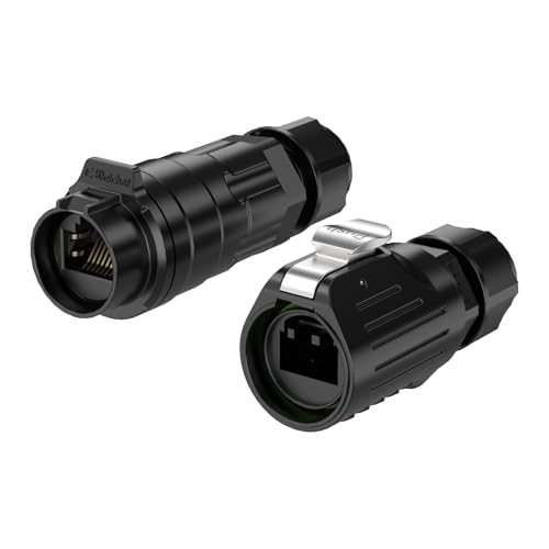 E-WeiChat LP-16 RJ45 IP67 Conector industrial impermeável de aviação ethernet de porta dupla 8P8C conector circular de sinal de rede de libertação rápida invólucro de plástico PBT conector M16 macho