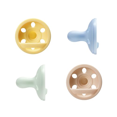 Tommee Tippee Chupeta anatómica leve, 0-6 m, embalagem de 4, design leve de silicone de uma peça, tetina simétrica