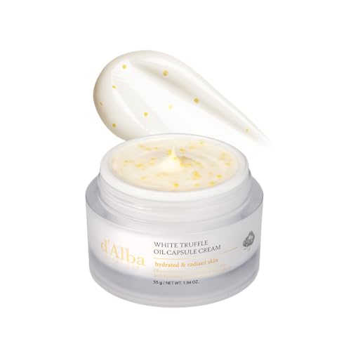 d'alba Piedmont Creme italiano com cápsulas de vitaminas de trufa branca, Glass Skin com cápsulas de óleos Vita - cera, hidratante facial profundo, cuidado da pele (55 g)