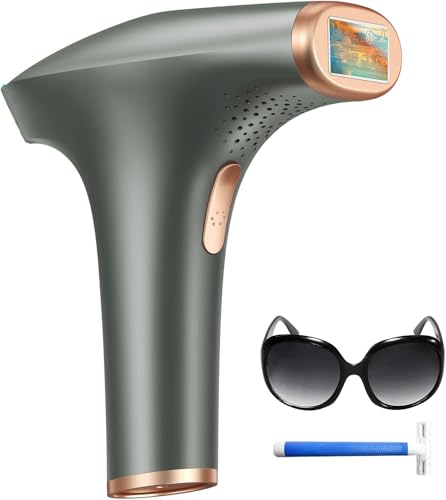 Depiladora a laser IPL sem dor - removedor de luz de pressão 3 funções avançadas (HR/SC/RA), depilação a laser de 9 níveis de energia para mulheres e homens, ideal para rosto, biquíni e corpo